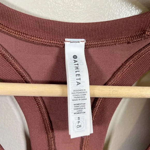 Athleta Momentum Logo Tank Top Size Small Hearth Rose Athletic Running Workout - Picture 4 of 10